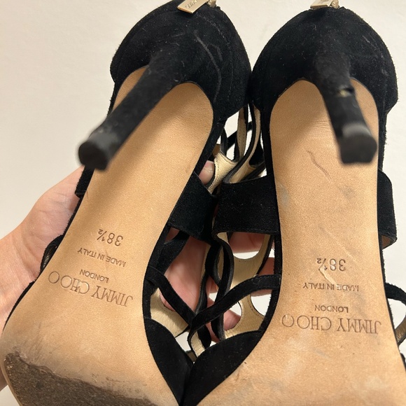 Jimmy Choo Suede Sandal Heels - Picture 7 of 9